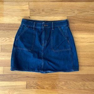 Dark wash denim skirt